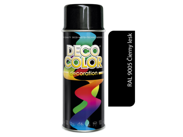 DECO COLOR sprej RAL 9005 čierny lesklý 400 ml